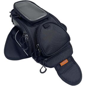Motorcycle Tank Bag，Waterproof, with super magnetic thickened magnet Black 1680D PVC petrol tank bag, large window cell phone bag, suitable for Suzuki Kawasaki Honda Harley Yamaha.