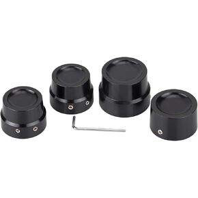 Black Front+Rear Axle Nut Cover Caps for Harley Sportster XL 883 1200 Models