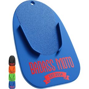 Badass Moto Motorcycle Kickstand Pads - Motorcycle Pads Durable Motorcycle Kickstand Plate, Biker Kick Stand Coaster, Motorcycle Stand Pad - Park Your Bike on Hot Pavement, Grass, Soft Ground - Blue