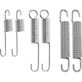 6 Pcs Silver Metal Motorcycle Side Kickstand Springs Universal Steel Springs Replacement for Kick Side Stand Spring Bicycle Mini Bike Electric Scooter 104mm 103mm 84mm