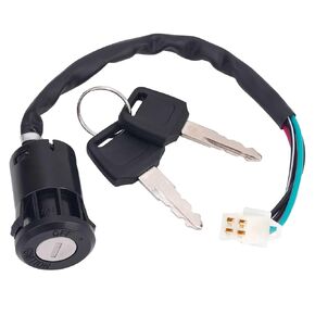 AHL 4 Pin Ignition Switch Key for TaoTao Buyang Coolsport Kazuma Sunl Coolster Coleman Baja Hawk 4 Wheeler 50cc 70cc 90cc 110cc 125cc 150cc 200cc 250cc Quad Super Pocket Dirt Bike ATV & Scooters
