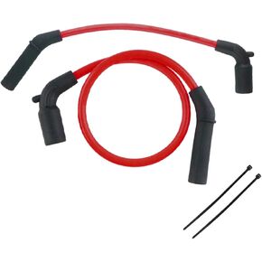 Red Spark Plug Wires Motorcycle Compatible with Harley Davidson H-D FLT FLHT FLHR FLTR 2009-2015 2PCS