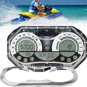 Upgrade OEM 278002270 LCD Digital Jet Ski Speedometer fits for Sea Doo GTX RXP RXT Wake Gauge Cluster w/ 278002144 Chrome Bezel, NO Programming Required