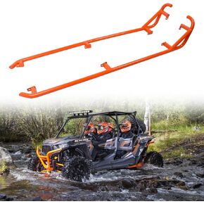 ELITEWILL RZR XP 4 1000 Rock Sliders Nerf Bars برتقالية شديدة التحمل بخطوات جانبية على شكل شجرة متوافقة مع 2014-2023 Polaris RZR XP4 1000 / RZR 4 900/4 Turbo UTV الملحقات - 4 مقاعد in Kuwait
