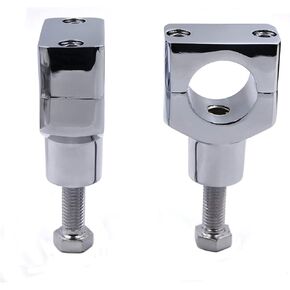 HongK- Chrome 1.25" Motorcycle 31.25mm Handlebar Riser Clamp Compatible with Harley Cruisers Choppers [P/N: MT030-008-1.25"]
