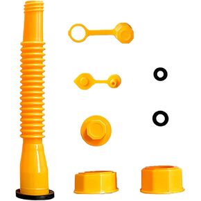Gas Can Nozzle Set, Gas Can Cap, Gas Can Spout Replacement, Gas Can Spout Kit, Flexible Pour Nozzle with Screw Collar Caps, Gas Tank Nozzle Suitable for Most 1/2/5/10 Gal Oil Cans