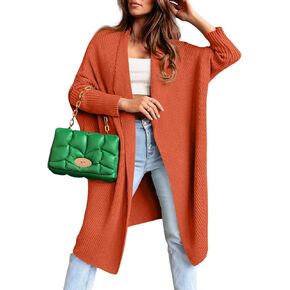 Imily Bela Womens Long Cardigan Sweaters Oversized Draped Open Front Ribbed Knit Batwing Sleeve Fall Loose Outerwear