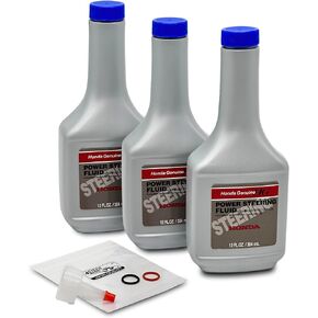 Bundle Fit for Acura and Honda 08206-9002PE Power Steering Fluid Pack of 3 + 4STEED MOTORS 91345RDAA01 + 91370SV4000 Pump Rubber Inlet & Outlet O-Ring Seals Kit 926-157