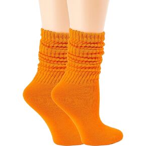 Lightweight Soft Cotton Slouch Scrunch Socks Size 9-11 - Fits Teen, Girl, Womens Shoe Size 6-9, 2 Pack