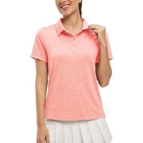 TBMPOY Women's Polo Shirts Short Sleeve UPF 50+ Zip Up Athletic Golf T Shirts Quick Dry Lightweight Tennis Sports Shirt
