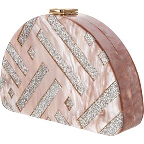 YYW Clutch Purses Women Semicircle Evening Bag Crossbody Bag for Women Elegant Handbags for Wedding Cocktail Party Prom