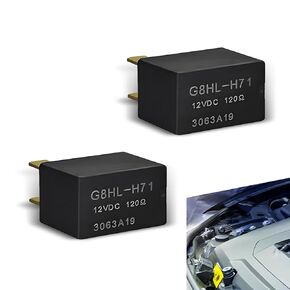 2 PCS Automotive AC Relay, 4 Pin 12V Air Conditioning Relay Replacement G8HL-H71, Plug and Play Standard Modified Relay Assembly, Compatible with Honda Accord Civic Odyssey CR-V (Black)