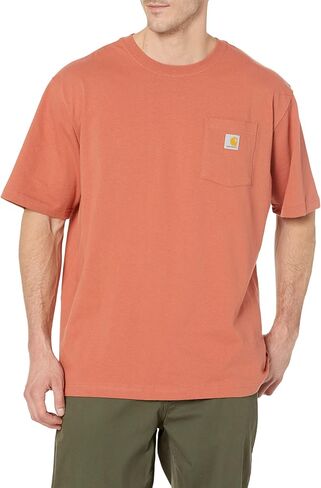 Carhartt Men's Big & Tall Loose Fit Heavyweight Short-Sleeve Pocket T-Shirt, Terracotta in Saudi Arabia