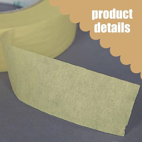 Pack-2 Automotive Refinish Masking Tape, 0.3In x 65.6Ft Car Vehicles Body Paint Tape, Universal Car Replacement Accessories, for Most Cars, Trucks and Vans (Yellow) in Kuwait