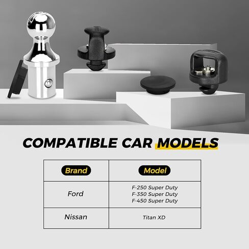 30137 مجموعة كرة وصلة عنق الإوزة بنظام Puck، كرة معقوفة 2-5/16 بوصة ومرساة سلسلة أمان، تناسب Ford F-250/F-350/F-450 Super Duty، شاحنات Nissan Titan XD، 30,000 رطل GTW / 7,500 رطل VTW in Kuwait