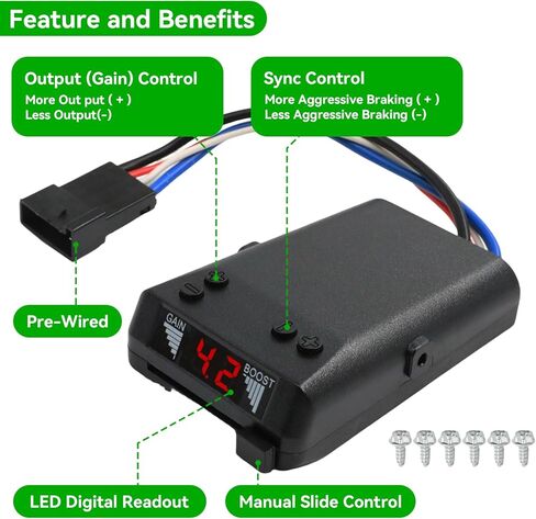 جهاز التحكم في فرامل المقطورة 8508220 Brake-EVN، مجموعة أدوات التحكم في الفرامل النسبية للمقطورات ذات 1-4 محاور، استبدال وحدة التحكم في التوصيل والتشغيل الكهربائي لـ Tekonsha 8508220 in Kuwait