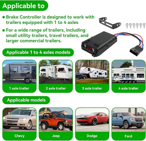 جهاز التحكم في فرامل المقطورة 8508220 Brake-EVN، مجموعة أدوات التحكم في الفرامل النسبية للمقطورات ذات 1-4 محاور، استبدال وحدة التحكم في التوصيل والتشغيل الكهربائي لـ Tekonsha 8508220 in Kuwait