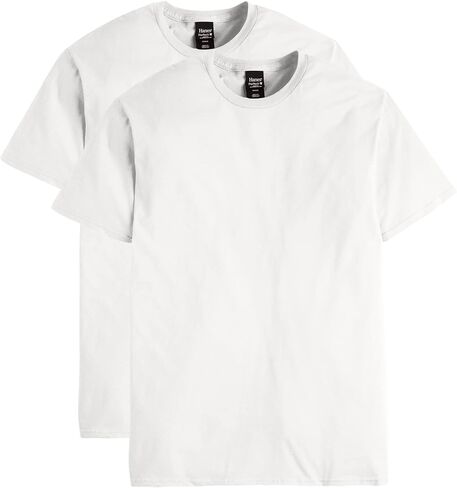 Hanes Men's Nano Premium Cotton T-Shirt (Pack of 2), Black, Large in Kuwait