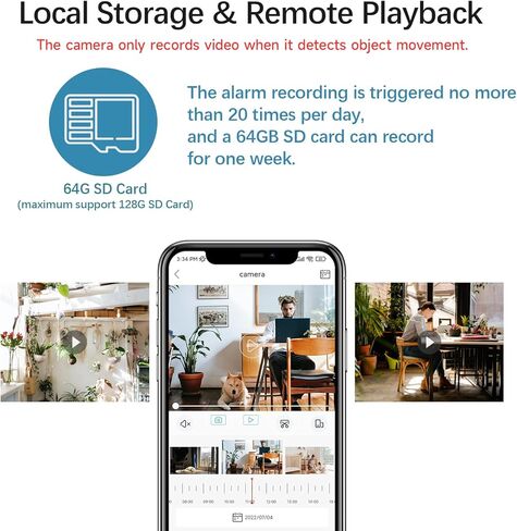 XVIM 8CH 1080P Wired Security Camera System with 64G Micro SD Extended Video Recording, 4pcs HD Outdoor Home Surveillance Cameras Night Vision Remote Access Motion Alert in Kuwait