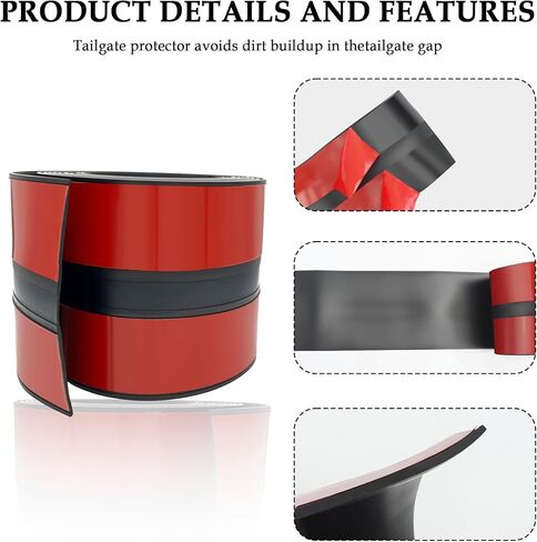 6.5FTx4.3" توسيع الباب الخلفي ختم الطقس تجريد، ختم الباب الخلفي للشاحنة المطاطية يقلل من غطاء فجوة الباب الخلفي من الحطام، طقم حماية الباب الخلفي العالمي يناسب معظم الشاحنات in Kuwait