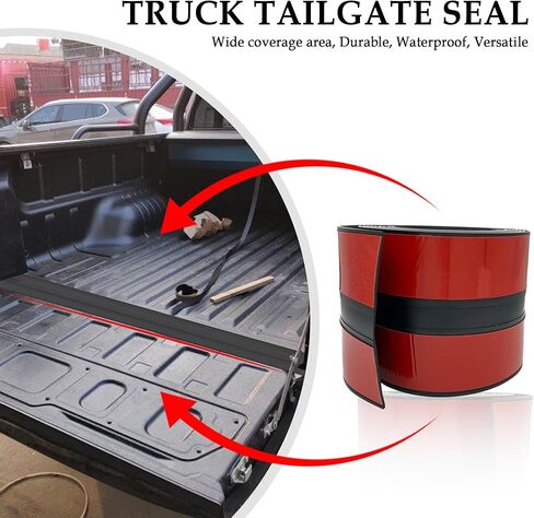 6.5FTx4.3" توسيع الباب الخلفي ختم الطقس تجريد، ختم الباب الخلفي للشاحنة المطاطية يقلل من غطاء فجوة الباب الخلفي من الحطام، طقم حماية الباب الخلفي العالمي يناسب معظم الشاحنات in Kuwait