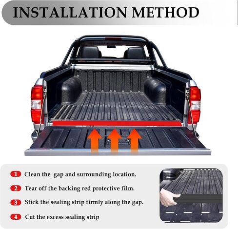 6.5FTx4.3" توسيع الباب الخلفي ختم الطقس تجريد، ختم الباب الخلفي للشاحنة المطاطية يقلل من غطاء فجوة الباب الخلفي من الحطام، طقم حماية الباب الخلفي العالمي يناسب معظم الشاحنات in Kuwait