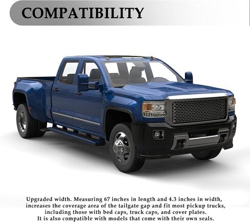 6.5FTx4.3" توسيع الباب الخلفي ختم الطقس تجريد، ختم الباب الخلفي للشاحنة المطاطية يقلل من غطاء فجوة الباب الخلفي من الحطام، طقم حماية الباب الخلفي العالمي يناسب معظم الشاحنات in Kuwait