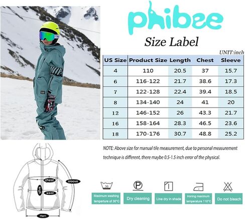 سترة PHIBEE Big Boys مقاومة للماء وجيدة التهوية للتزلج على الجليد في الهواء الطلق in Kuwait