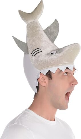 Grey Plush Shark Hat - Adult Size - Perfect for Parties & Unique Outfits - 1 Pc. in Saudi Arabia