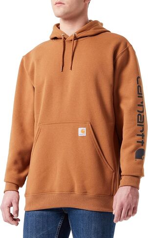 سترة Carhartt الرجالية الفضفاضة متوسطة الوزن ذات الأكمام ذات الشعار in Kuwait