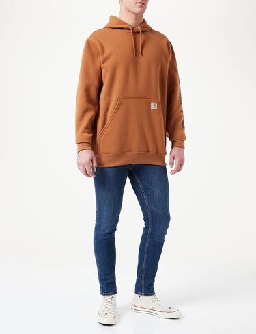 سترة Carhartt الرجالية الفضفاضة متوسطة الوزن ذات الأكمام ذات الشعار in Kuwait