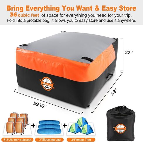 Sailnovo Truck Bed Bag, 36 Cubic ft 100% Waterproof Fits Any Truck Size, Heavy Duty Truck Cargo Bag PVC Water Resistant with 4 Stretch Cord, Packing Bag 59.16x48x22inch in Kuwait