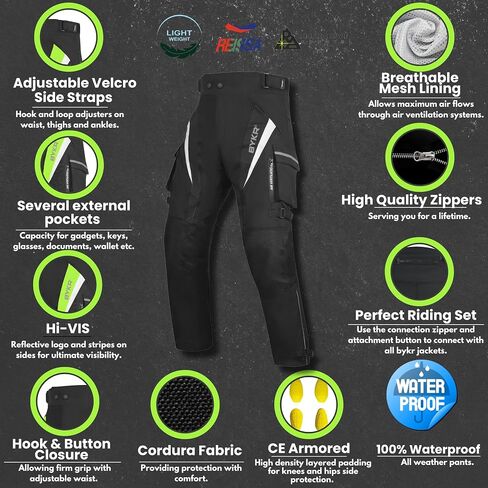 Motorcycle Pants for Men and Women Armored Cordura Overpants Enduro ATV Dual Sports Motocross Cargo Work Touring in Kuwait