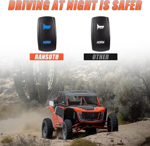 RANSOTO 12V Universal UTV Horn Kit With Rocker Switch Compatible with Polaris RZR Ranger General, Kawasaki Teryx, Can Am, Arctic Cat Wildcat, Yamaha Rhino in Saudi Arabia
