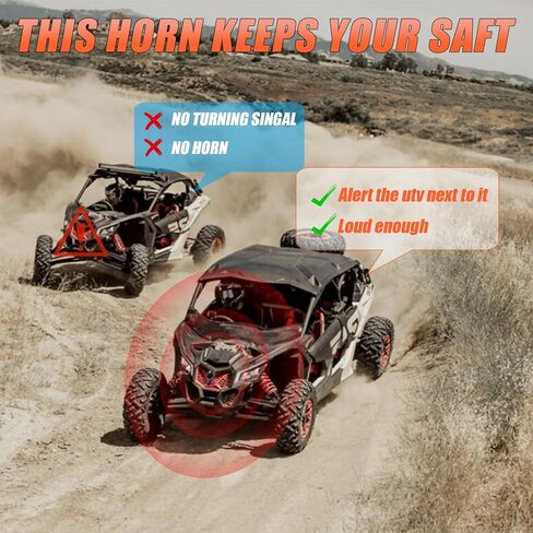RANSOTO 12V Universal UTV Horn Kit With Rocker Switch Compatible with Polaris RZR Ranger General, Kawasaki Teryx, Can Am, Arctic Cat Wildcat, Yamaha Rhino in Saudi Arabia