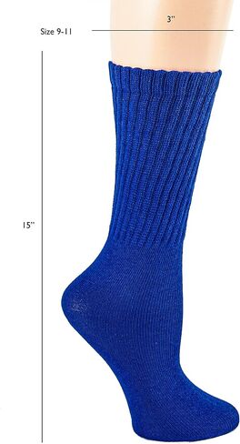 Lightweight Soft Cotton Slouch Scrunch Socks Size 9-11 - Fits Teen, Girl, Womens Shoe Size 6-9, 1 Pack in Saudi Arabia