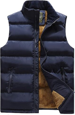 Vcansion Men's Outdoor Casual Stand Collar Padded Vest Coat in Kuwait