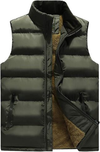 Vcansion Men's Outdoor Casual Stand Collar Padded Vest Coat in Kuwait