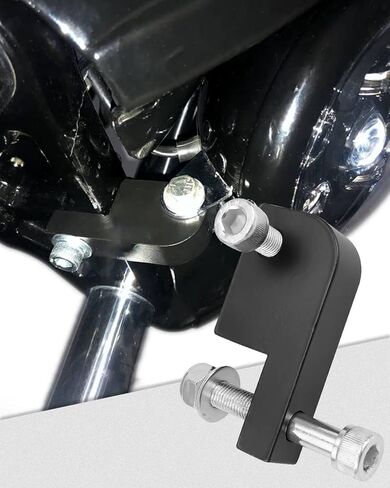 كتلة تمديد المصباح الأمامي مناسبة للدراجة النارية Harley Davidson Dyna Fork T-Sport FXDL FXDF FXDB FXDWG، كتلة تثبيت المصباح الأمامي 39-49 مم مع مسامير، ألومنيوم أسود in Kuwait