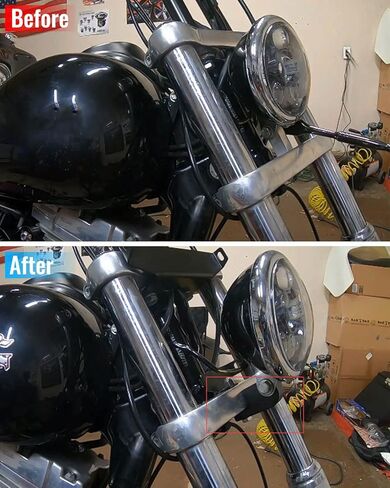 كتلة تمديد المصباح الأمامي مناسبة للدراجة النارية Harley Davidson Dyna Fork T-Sport FXDL FXDF FXDB FXDWG، كتلة تثبيت المصباح الأمامي 39-49 مم مع مسامير، ألومنيوم أسود in Kuwait