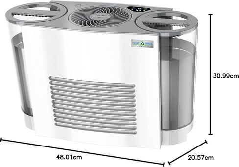 Vornado EVDC300 Energy Smart Evaporative Humidifier with Automatic Shut-off, 1 Gallon Capacity, LED Display & MD1-0002 Replacement Humidifier Wick (2-Pack),White in Kuwait