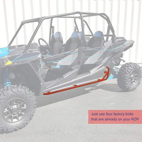 ELITEWILL RZR XP 4 1000 Rock Sliders Nerf Bars برتقالية شديدة التحمل بخطوات جانبية على شكل شجرة متوافقة مع 2014-2023 Polaris RZR XP4 1000 / RZR 4 900/4 Turbo UTV الملحقات - 4 مقاعد in Kuwait