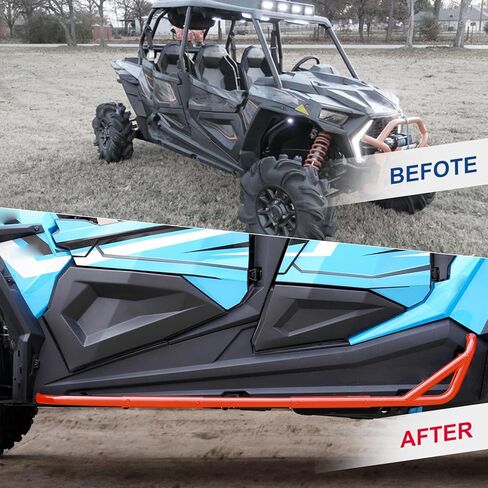 ELITEWILL RZR XP 4 1000 Rock Sliders Nerf Bars برتقالية شديدة التحمل بخطوات جانبية على شكل شجرة متوافقة مع 2014-2023 Polaris RZR XP4 1000 / RZR 4 900/4 Turbo UTV الملحقات - 4 مقاعد in Kuwait