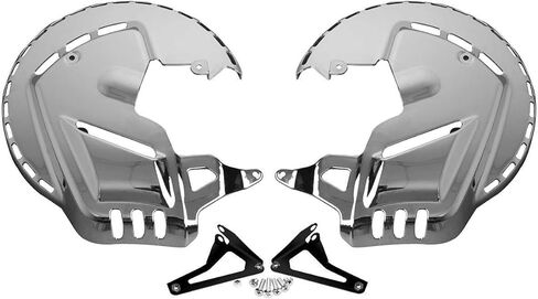 أغطية الدوار الأمامية WOWTK مع حلقة LED من النار تناسب جناح Honda Gold Wing 2001-2017 GL1800 و2013-2016 F6B، كروم in Kuwait