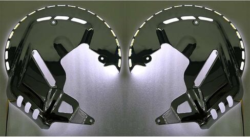 أغطية الدوار الأمامية WOWTK مع حلقة LED من النار تناسب جناح Honda Gold Wing 2001-2017 GL1800 و2013-2016 F6B، كروم in Kuwait