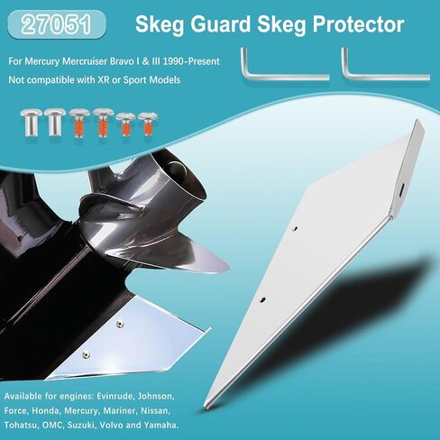 27051 طقم Skeg Guard Skeg Protector من الفولاذ المقاوم للصدأ يناسب Mercury Mercruiser Bravo I & III 1990-Present (غير متوافق مع موديلات XR الرياضية) in Saudi Arabia
