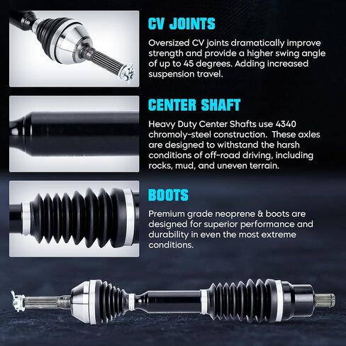 Heavy Duty Rear Left/Right Pair Axles for Polaris Sportsman 400/450/500/570/700/800 HO EFI Forest 2007 2008 2009 2010 2011 2012 in Saudi Arabia