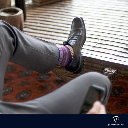 Pierre Henry Over the Calf Socks for Men (9 pairs) | Cotton Over the Calf Dress Socks | Long Socks Stays up in Saudi Arabia
