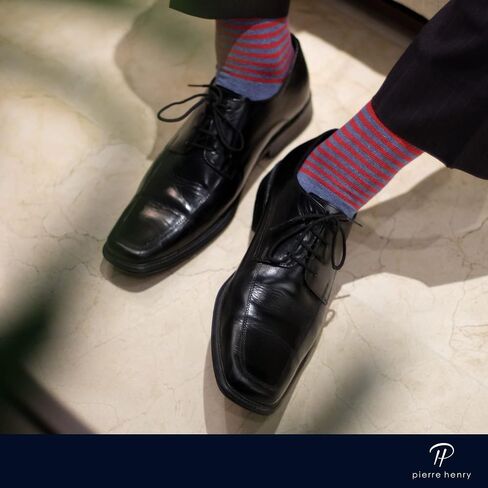 Pierre Henry Over the Calf Socks for Men (9 pairs) | Cotton Over the Calf Dress Socks | Long Socks Stays up in Saudi Arabia