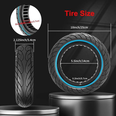 BANGTING 2PCS 10x2.125 inches Solid Tires for Electric Scooter, 50/75-6.1 Tire for Gotrax GXL V2 / XR/APEX, 8.5x2 inches Tire for Xiaomi Pro 2 / M365 / 1S and 8 1/2 x2 Tire Replacement (Black) in Saudi Arabia